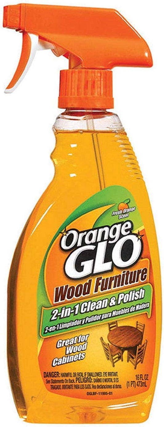 Orange Glo Wood Furniture 2-in-1 Cleaner & Polish, 16 Fl. Oz. (Pack of 2) : Health & Household
