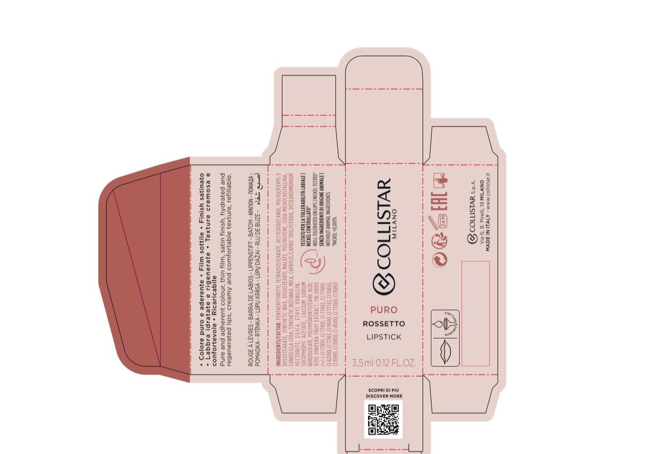 Collistar Rosettto Puro 40 Mandarino : Beauty & Personal Care