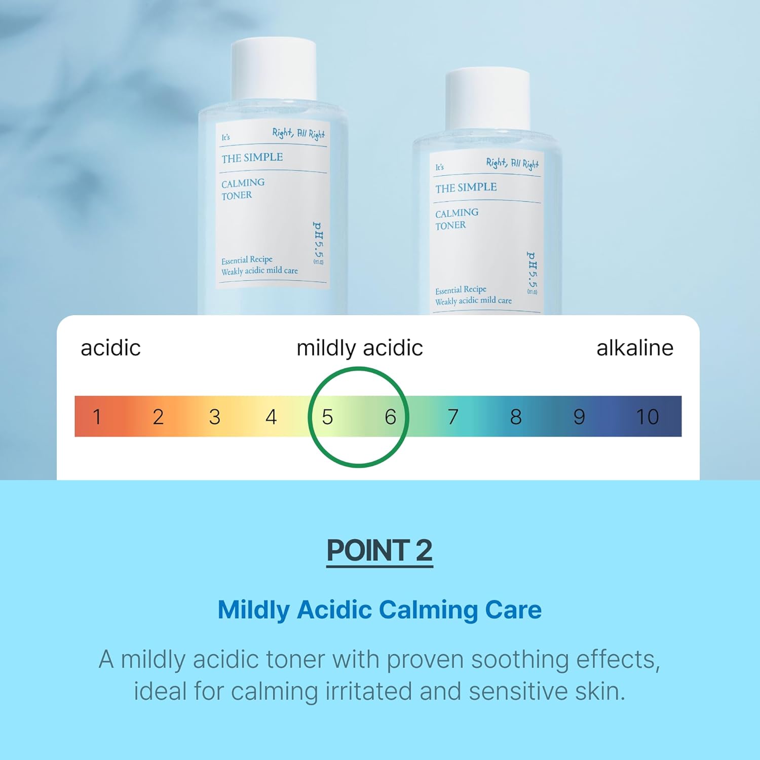 Scinic The Simple Calming Toner 10.1 Fl Oz (300Ml) | Vegan Face Astringent For Sensitive And Irritated Skin | Fresh Watery Texture | Ph-Balanced Mild Toner | Korean Skincare