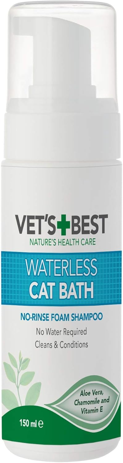 Vet's Best Waterless Cat Bath | No Rinse Waterless Dry Shampoo for Cats 150ml?80111-6p