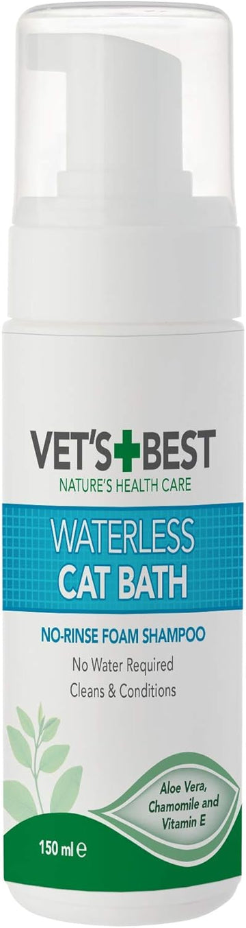 Vet's Best Waterless Cat Bath | No Rinse Waterless Dry Shampoo for Cats 150ml?80111-6p