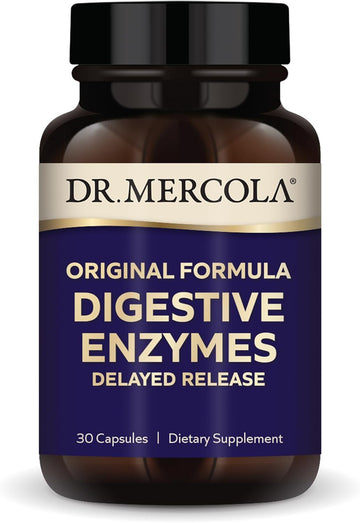 Dr. Mercola Digestive Enzymes, 30 Servings (30 Capsules), Original Formula, Delayed Release, Dietary Supplement, Supports Healthy Immune Function, Non-Gmo