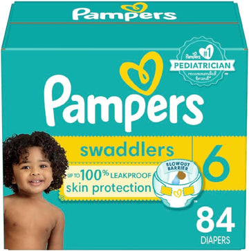 Pampers Swaddlers Diapers - Size 6, 84 Count, Ultra Soft Disposable Baby Diapers