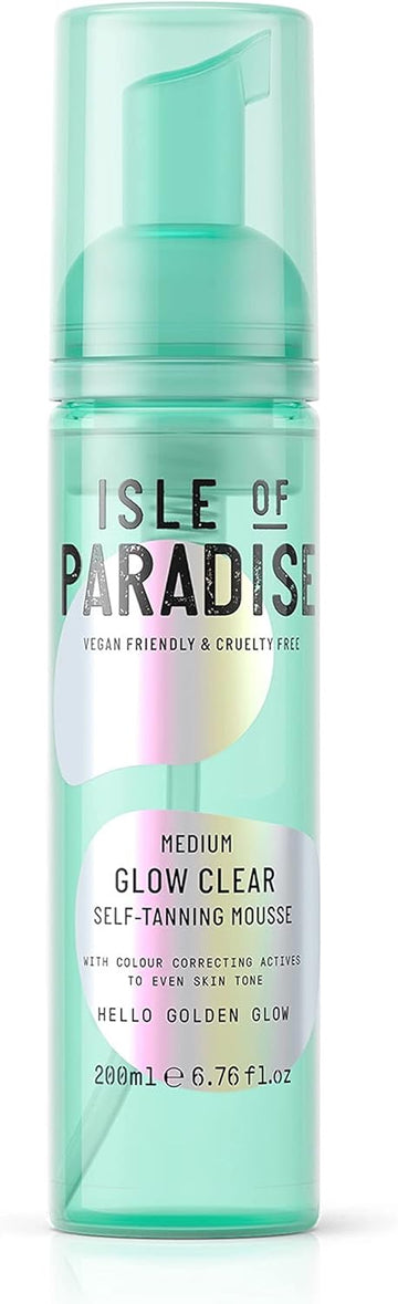 Isle Of Paradise Self Tan Mousse, Dark (200 Ml) Glow Clear Self Tanning Foam, Natural Ingredients & Vegan (Packaging May Vary)