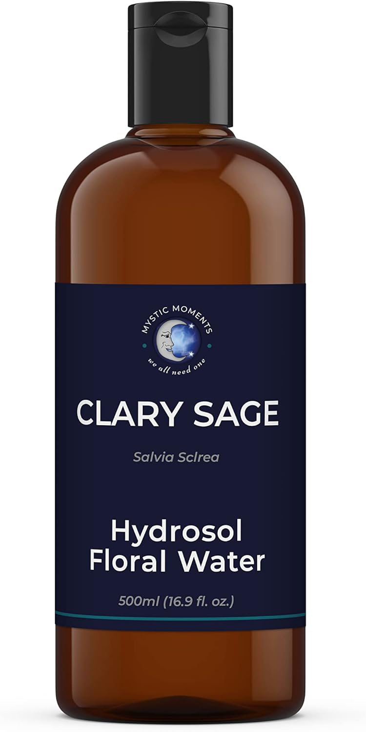 Mystic Moments | Clary Sage Natural Hydrosol Floral Water 1 Litre | Perfect for Skin, Face, Body & Homemade Beauty Products Vegan GMO Free