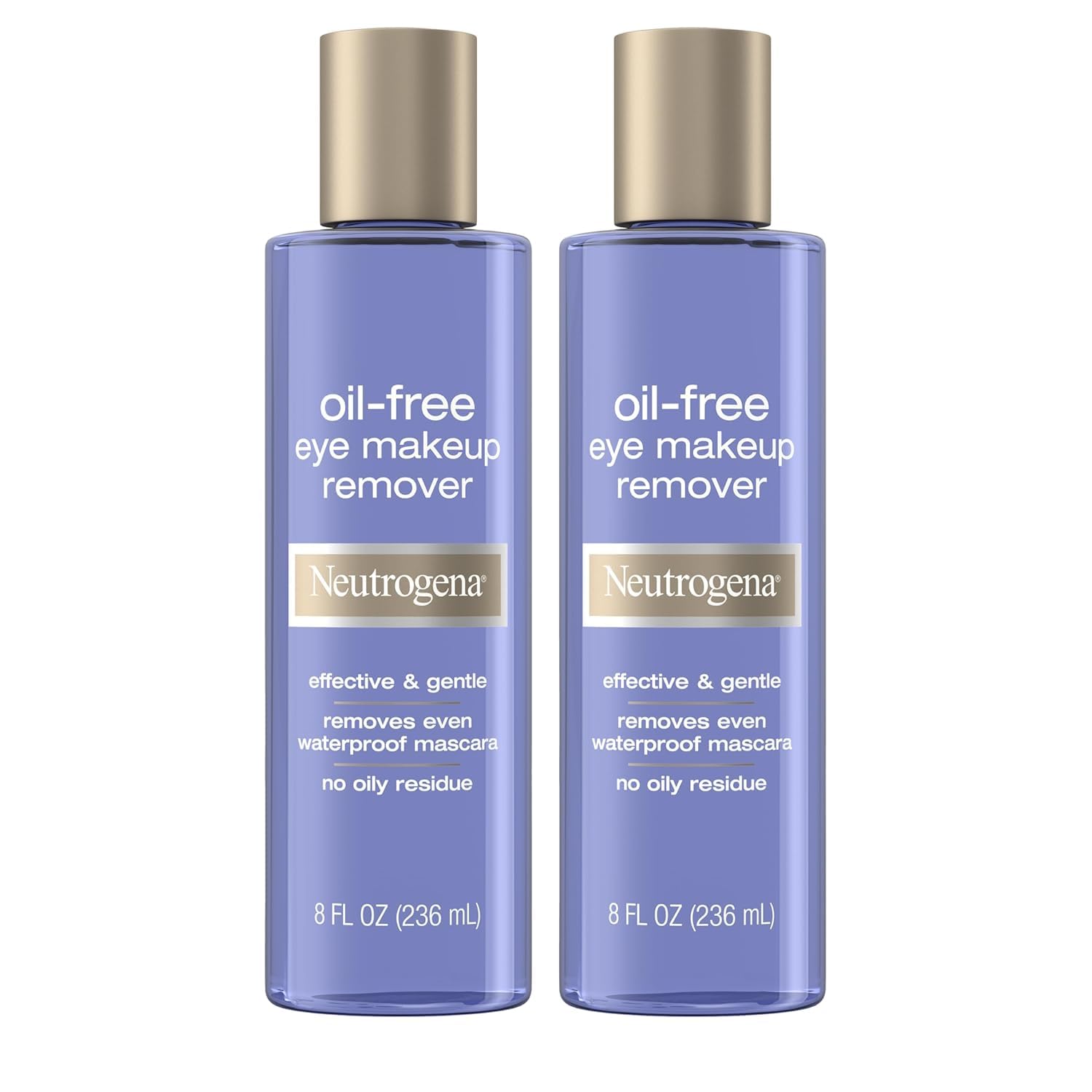 Neutrogena Oil-Free Eye Makeup Remover & Cleanser, Gentle & Non-Greasy Makeup Remover For Waterproof Mascara, Twin Pack, 8 Fl Oz (Pack Of 2)