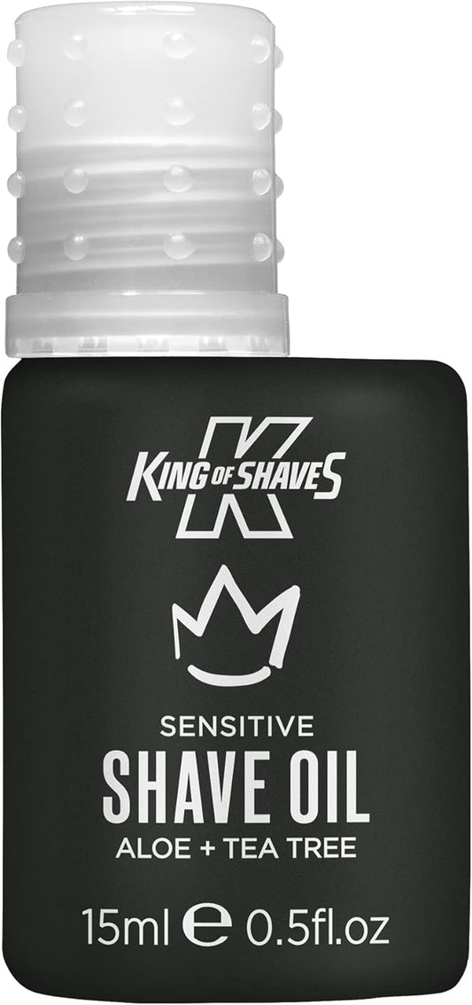 King Of Shaves Sensitive Shaving Oil For Men, For A Close And Comfortable Shave, Suitable For All Skin Types, Shave Oil For Men 4X15Ml