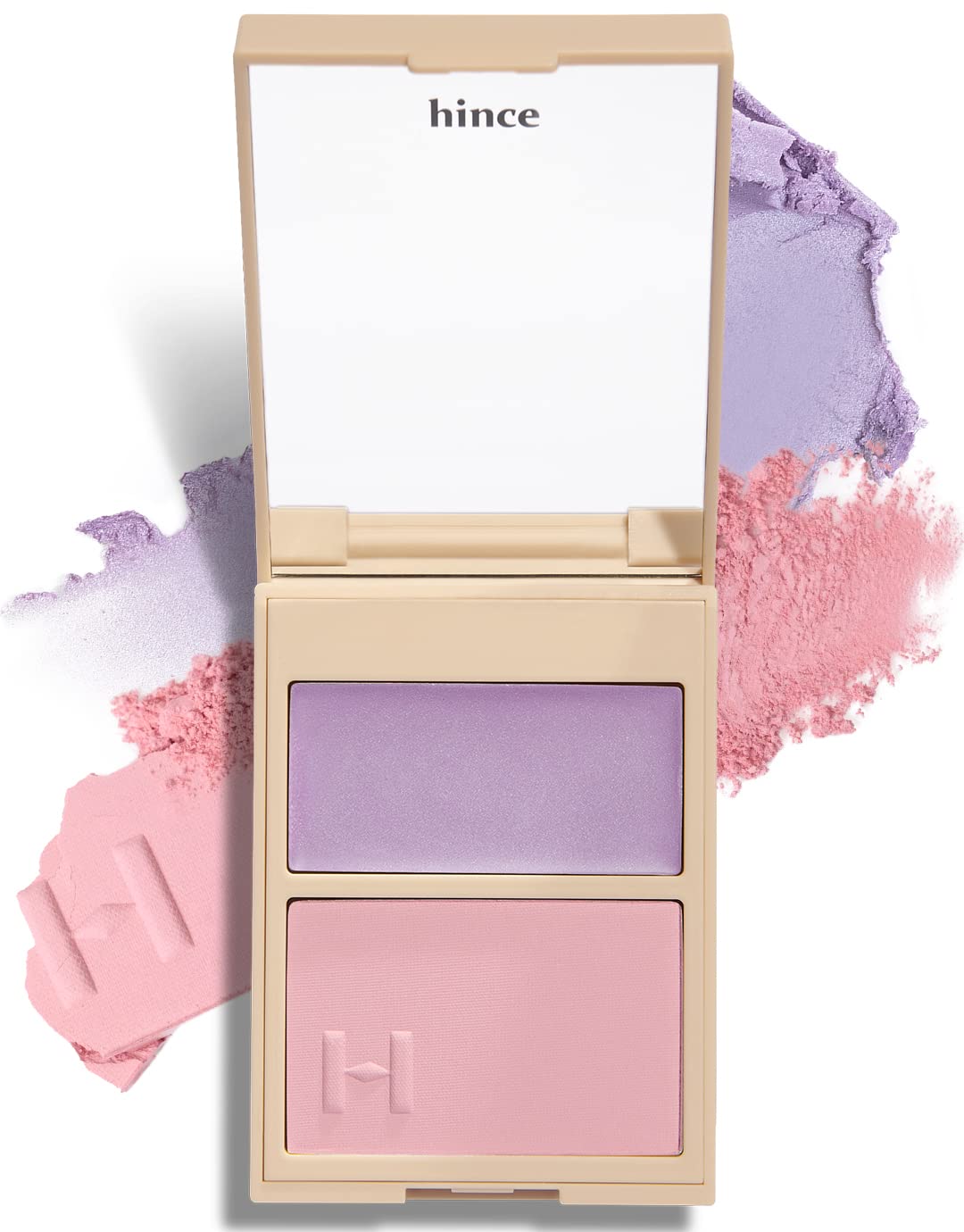 Hince True Dimension Layering Cheek - Cream & Pressed Powder 2 Different Shades & Textures - Silky Seamless Long Lasting Blush Makeup - Muted Beige & Elegant Rose Beige (1, Dreamlike, L003)