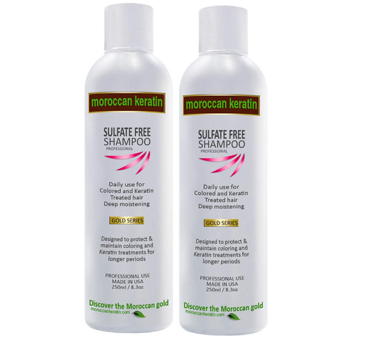 Moroccan Keratin Sulfate Free Moisturizing Shampoo 2X 250Ml Set Infused With Moroccan Argan Oil : Beauty & Personal Care