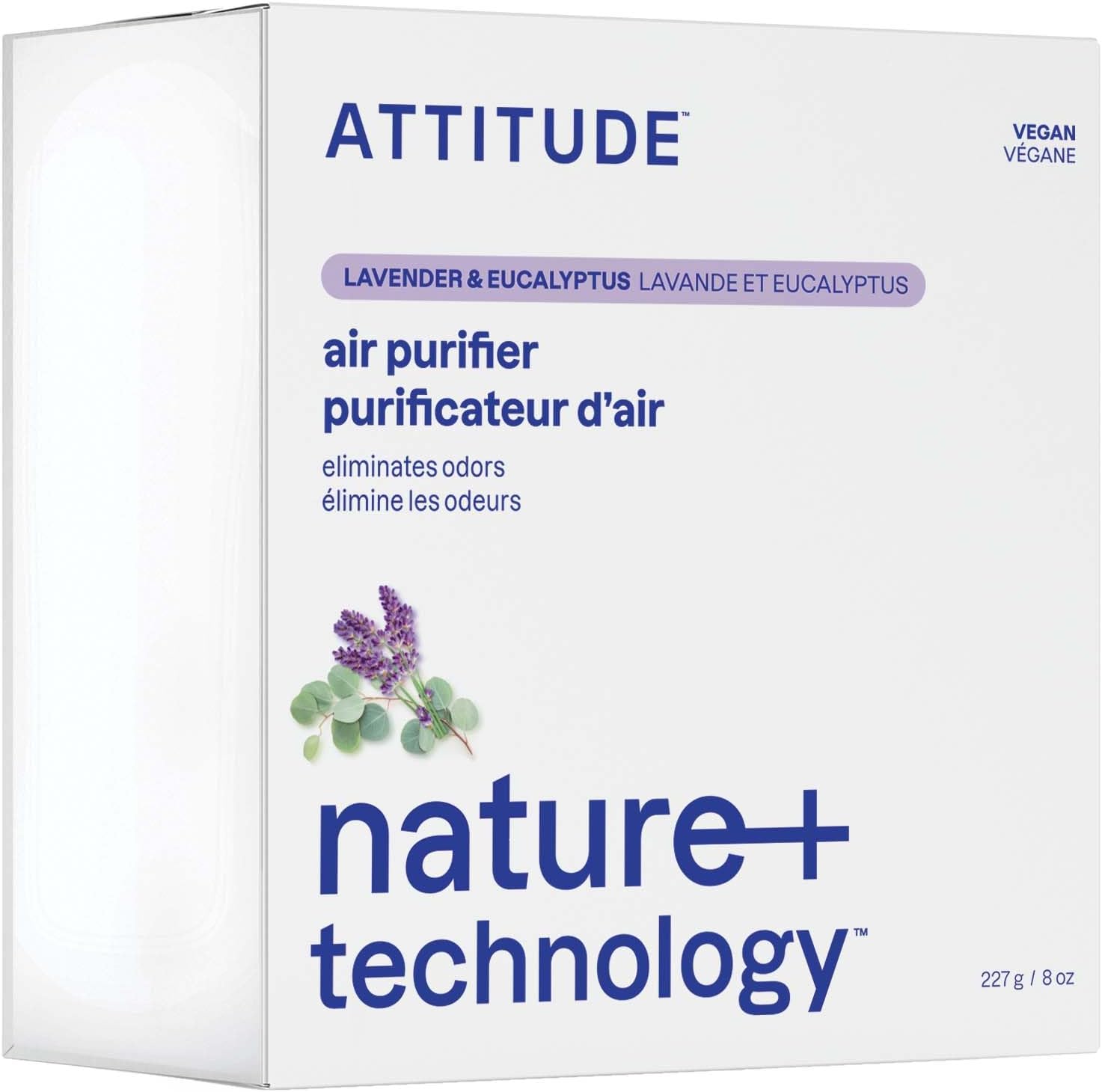 Attitude Hypoallergenic Air Purifier With Activated Carbon Filter, Eucalyptus, 8 Ounce, White (15228)