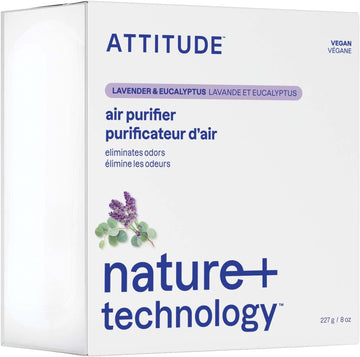 ATTITUDE Hypoallergenic Air Purifier with Activated Carbon Filter, Eucalyptus, 8 Ounce, white (15228)