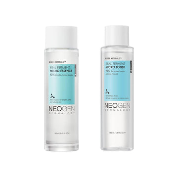 Neogen Dermalogy Real Ferment Micro Collection - With Naturally Fermented Ingredients (Rice) & Hyaluronic Acid For Hydrated, Brightened And Healthy Skin (Micro Essence + Micro Toner Set)