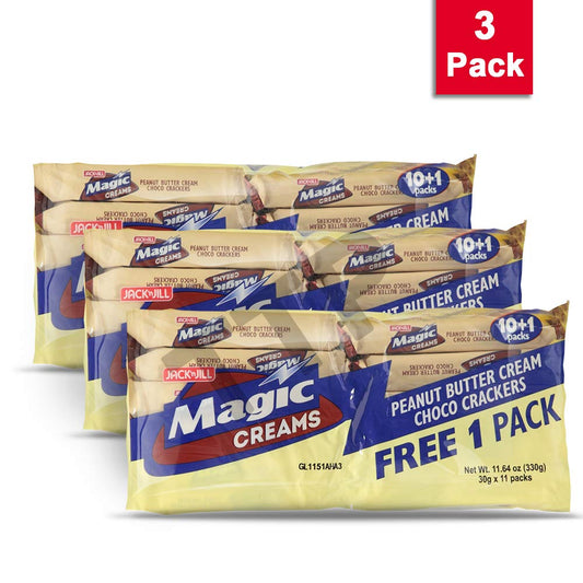 Jack 'N Jill Magic Creams Peanut Butter Choco Crackers, 300G, 3 Pack