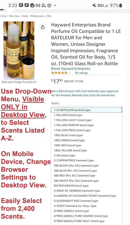 Hywd Enterprises Cologne Oil Compatible To Jacomo For Men, Fragrance Rendition, Eau De Parfum, 1/3 Oz. (10Ml) Glass Roll On