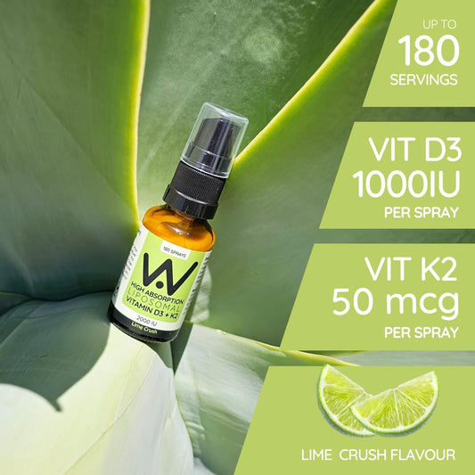 Well Actually Liposomal Vitamin D3 + K2 Spray - High Bioavailability - High Absorption Vegan Vitamin D3 2000 Iu & Vitamin K2-7 100Mcg As Menaquinone-7 Mk-7 - Lime Crush (180 Sprays)