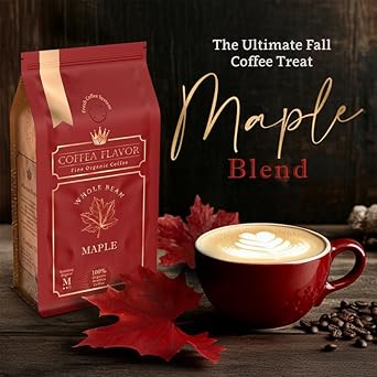 Maple Whole Bean Coffee Medium Roast 100% Arabica 16 Oz Bag Usda Organic Fair Trade Freshly Roasted Gourmet Flavored – By Coffea Flavor