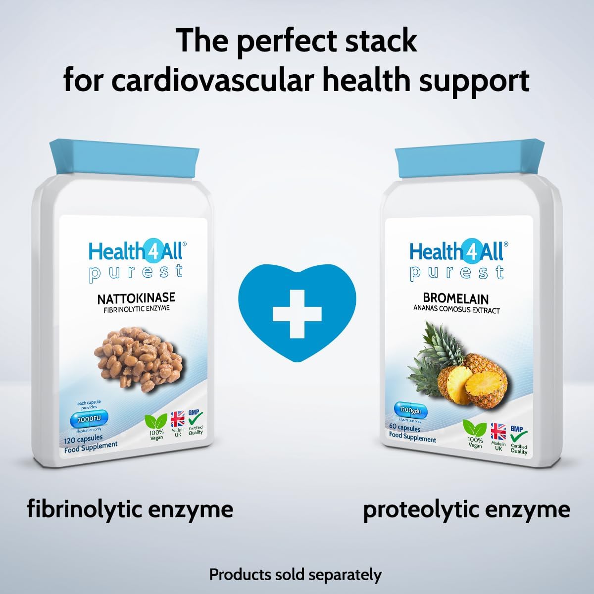 Health4All Bromelain 2500GDU/g, 120 Capsules High Strength 1200gdu per Capsule, Pure Bromelain Supplement, Proteolytic Digestive Enzyme from Pineapple Extract (not Tablets) | Made in UK : Amazon.co.uk: Health & Personal Care