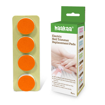 Haakaa Electric Nail Trimmer Replacement Pads Baby Nail Trimmer Heads For Standard Baby Nail File, Suitable For 12+Months, Orange