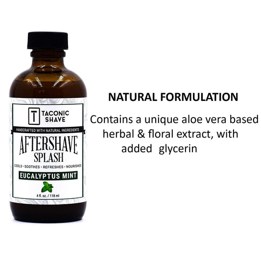 Taconic Shave Excalibur Aftershave Splash – Clean, Sophisticated Scent With Notes Of Leather, Tobacco & Citrus – Alcohol-Free Men’S After Shave – 4 Oz Usa Made