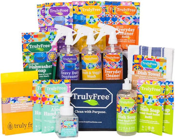 Truly Free Kitchen Cleaning Bundle, Natural, No Chemical Cleaners For Everything In Your Kitchen And Home (All-In-One Kitchen Cleaning Bundle - 9 Products)