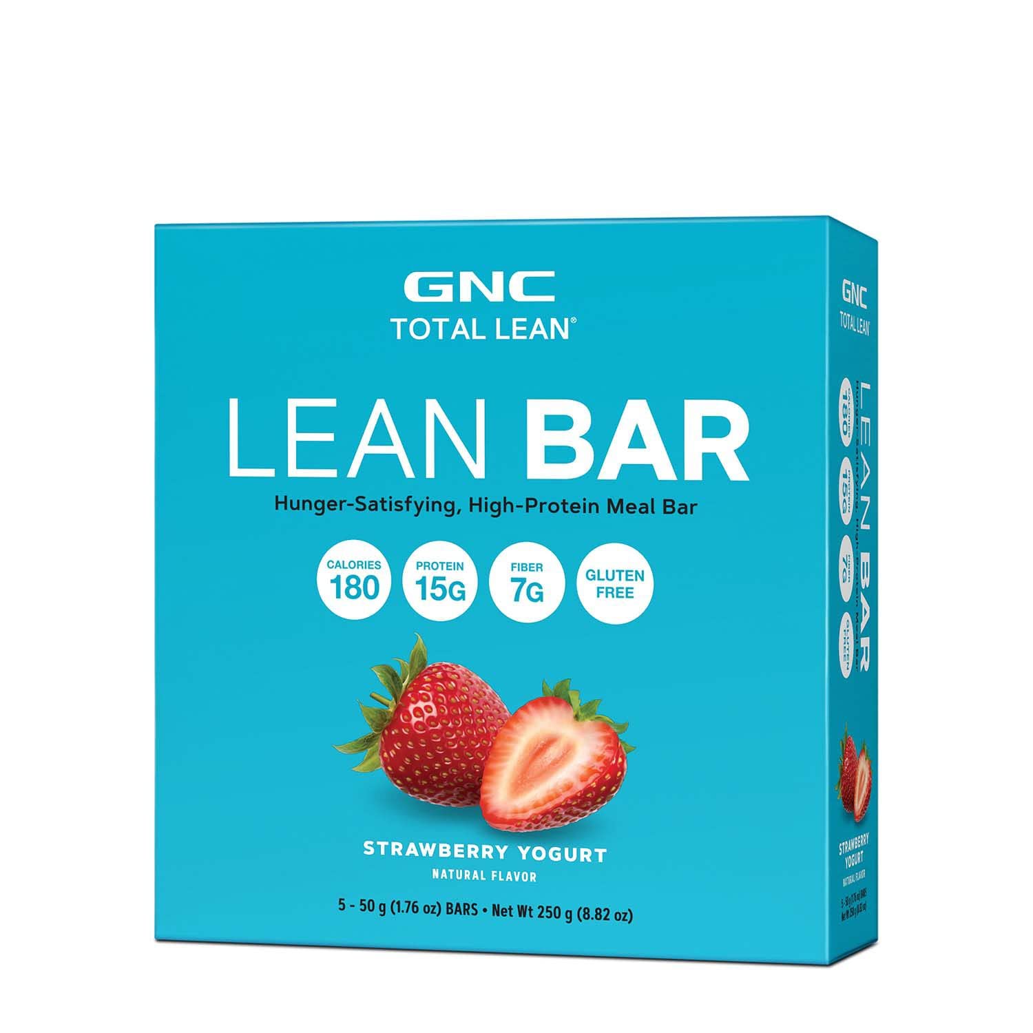 Gnc Total Lean Lean Bar, Strawberry Yogurt, 5 Bars, Supports A Healthy Metabolism