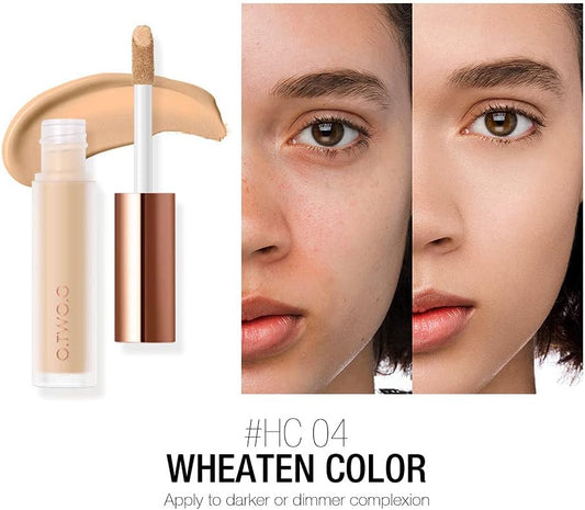 O.Two.O Light Concealer Milk Lasts To Cover Dark Circle Acne Impression Liquid Foundation Concealer Makeup (04#Wheat Color)