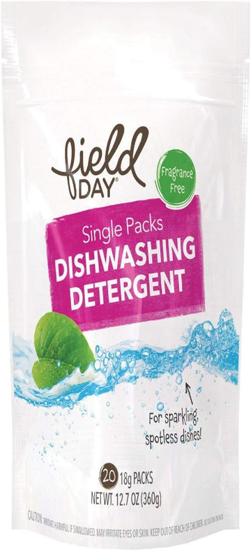 Field Day Single Packs Dishwashing Detergent, 20 Count : Health & Household