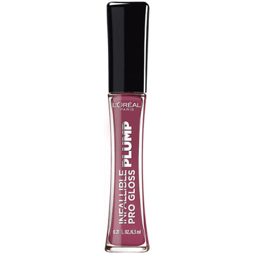 L'Oreal Paris Infallible Pro Gloss Plump Lip Gloss With Hyaluronic Acid, Long Lasting Plumping Shine, Lips Look Instantly Fuller And More Plump, True Berry, 0.21 Fl. Oz