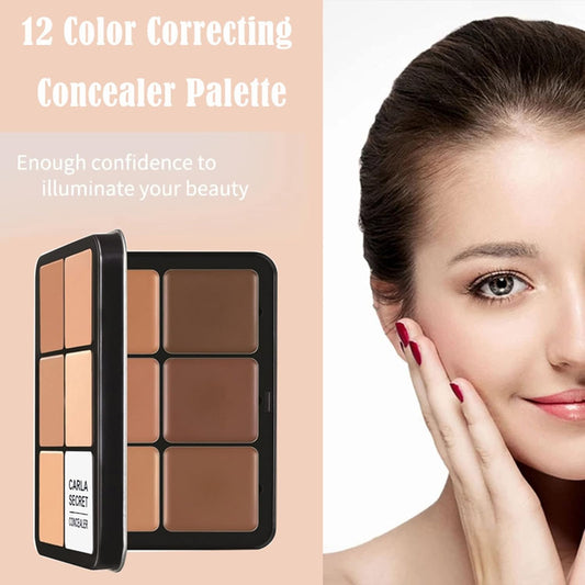 Professional Color Correcting Concealer Cream,12 Color Concealer Foundation Palette,Long-Wearing Full Coverage Makeup And Corrector For Under Eye Dark Circles,Acne & Blemishes,Reduces Redness