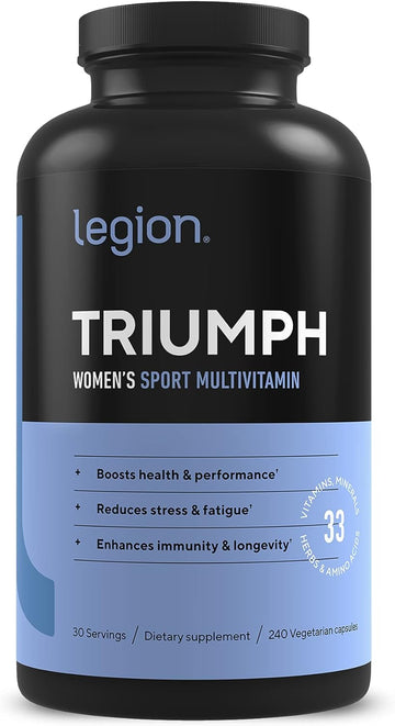 LEGION Triumph Daily Sport Multivitamin Supplement - Vitamins and Minerals for Athletes Helps with Energy for Sports & Bodybuilding Workouts. 30 Servings (Women)