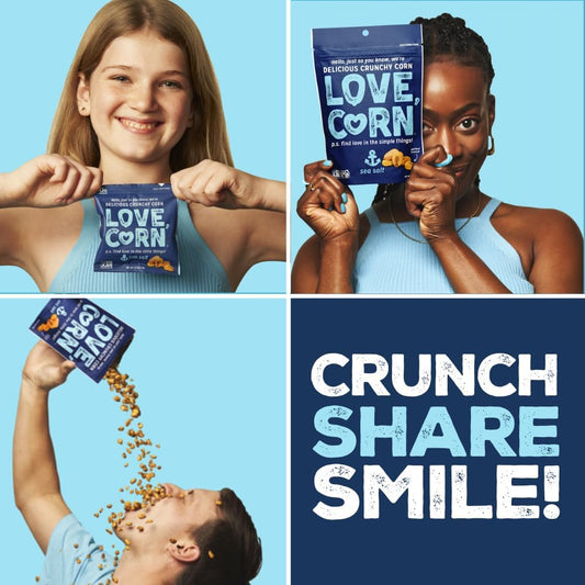 Love Corn Sea Salt | Delicious Crunchy Corn Snack | 24 X 20 Bags | Low Sugar, Gluten Free, Vegan