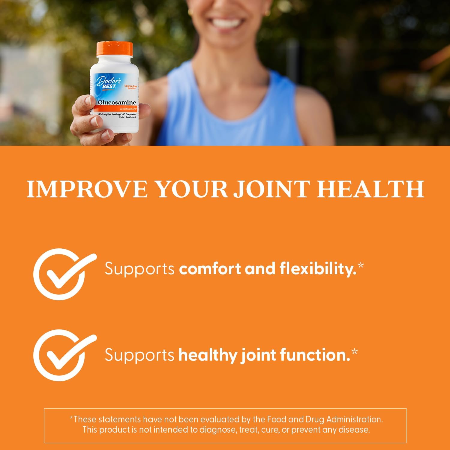 Doctor'S Best Glucosamine, Non-Gmo, Gluten & Soy Free, Joint Support, 750 Mg, 180 Count : Health & Household