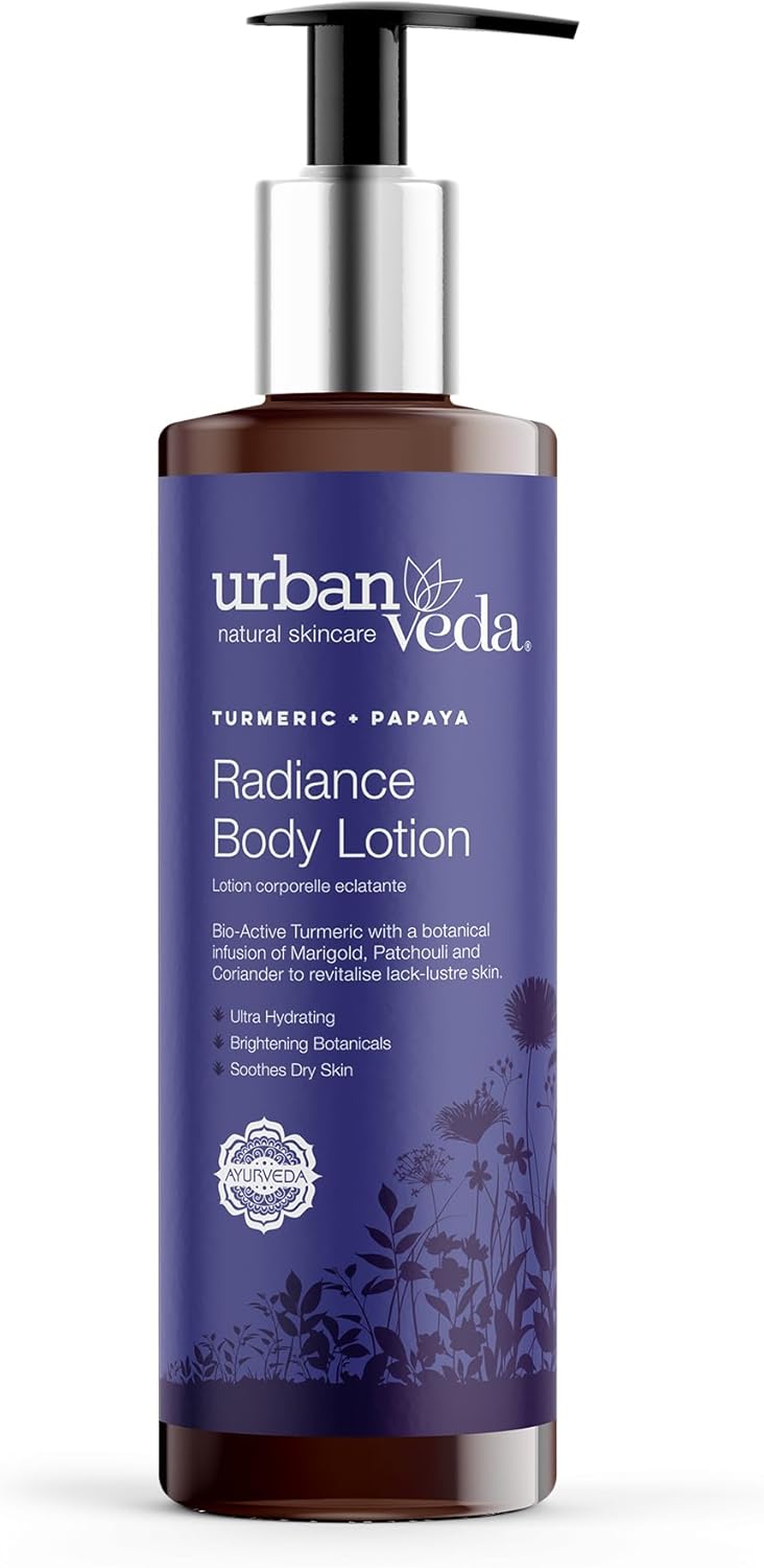 Urban Veda Radiance Body Lotion | Brightening Body Lotion For Skin Care | Body Moisturiser For Dry Skin & Dull Skin | Hydrating Body Cream With Glycerine | Moisturiser For Men & Women | 250 Ml