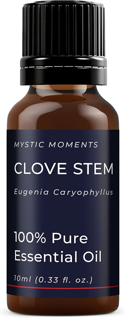 Mystic Moments | Clove Stem Essential Oil 10ml - Pure & Natural oil for Diffusers, Aromatherapy & Massage Blends Vegan GMO Free