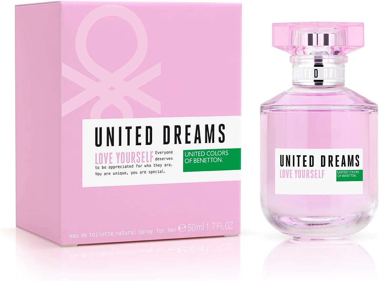 Benetton - United Dreams Love Yourself, Eau De Toilette - Long Lasting - Fresh, Casual And Femenine Fragance - Floral And Fruity Notes - Ideal For Day Wear - 50 Ml