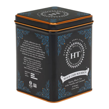 Harney & Sons Black Cask Bourbon Tea, 20 Sachets Of Smoky Black Tea With Light Caramel Flavors