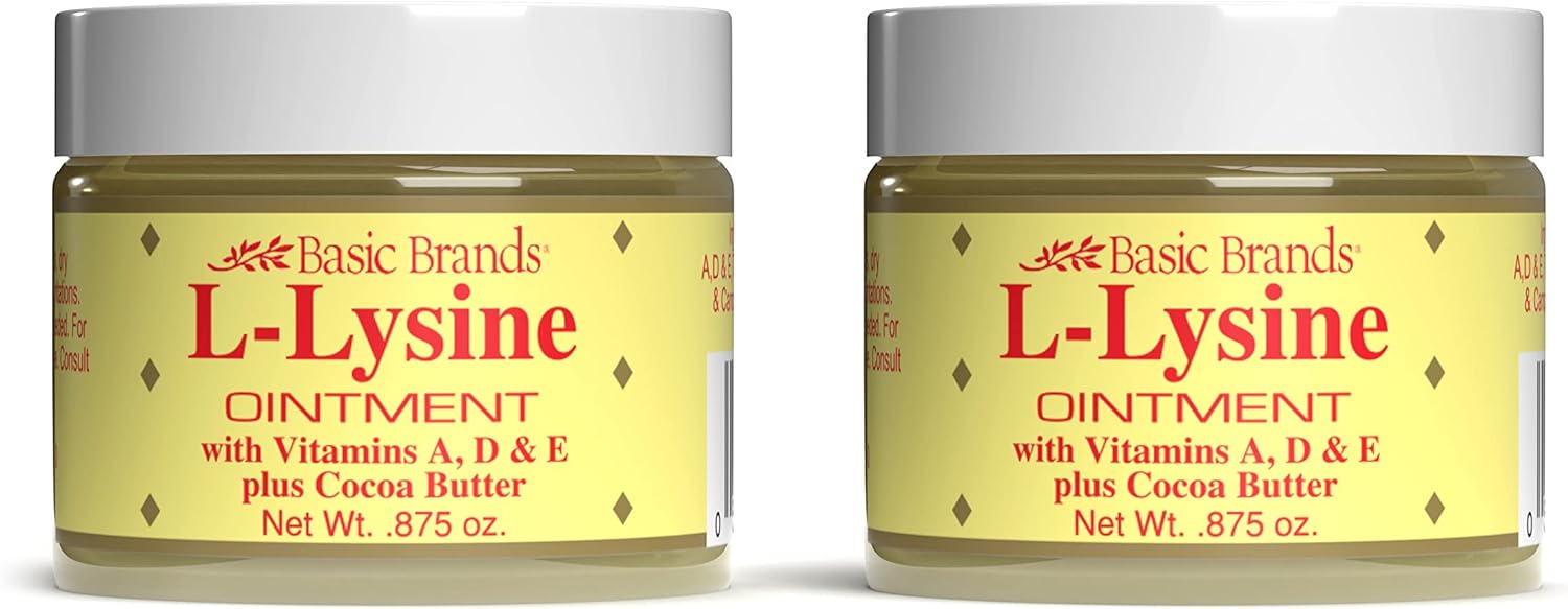L-Lysine Ointment - 0.875 oz - Lysine Cold Sore Treatment and Blister Relief - Soothes Chapped Lips and Dry Skin ? 2-Pack
