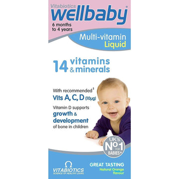 Vitabiotics Wellkid Baby and Infant Vitamins, Capsule, (150ml)