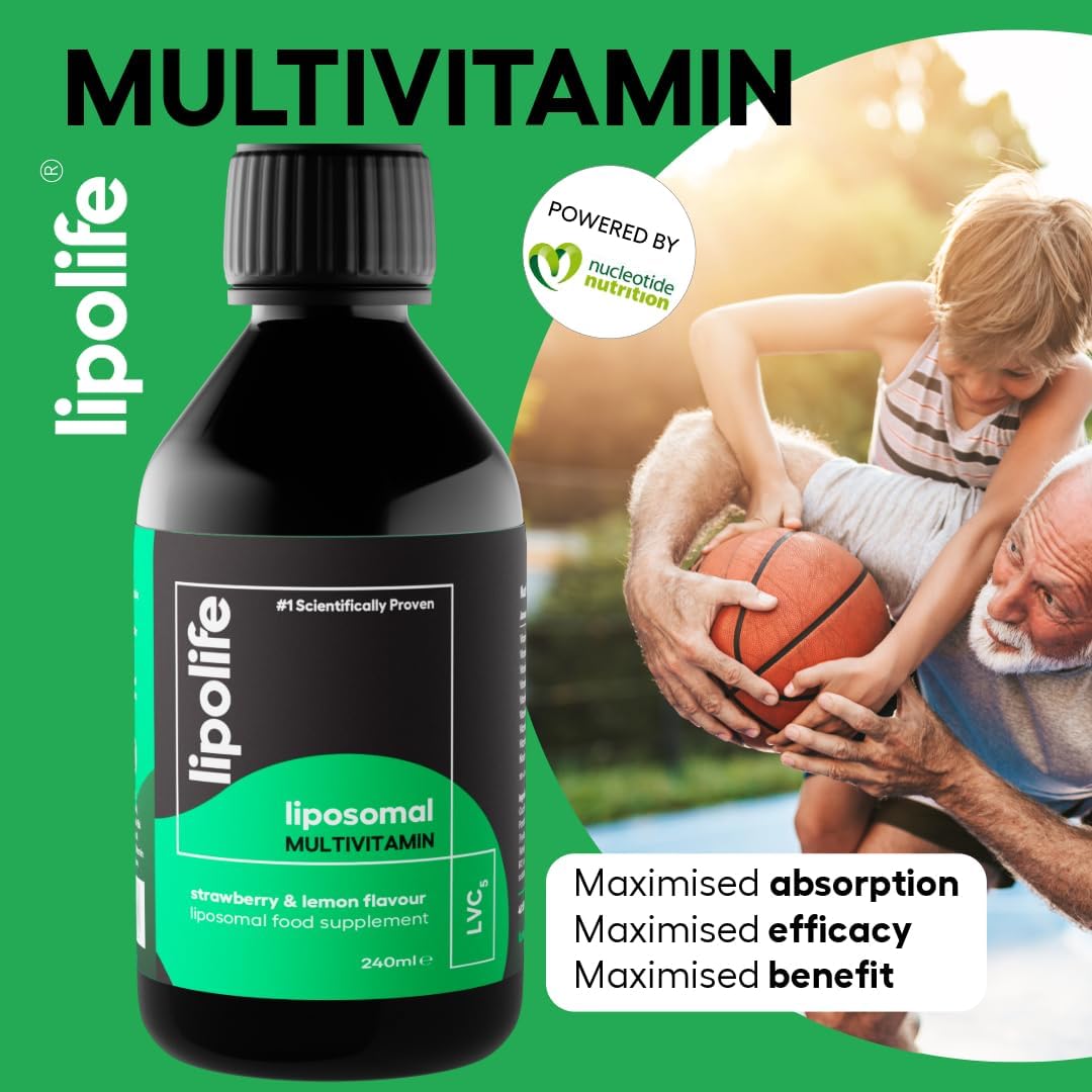 lipolife Liposomal Vegan Multivitamin | Higher Absorption, Scientifically Proven | Advanced Formula. Strawberry and Lemon Flavour. 240ml. for Your Family's Immune Health. : Amazon.co.uk: Health & Personal Care