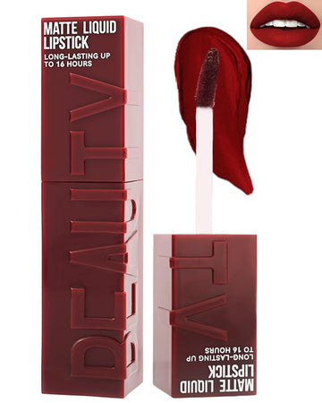 Matte Liquid Lipstick Set-3Pcs High Pigmented Lip Stain Tint,Matte Velvet Lip Gloss,Up To 16H Wear Lipgloss,Long Lasting Waterproof Non-Stick Tinted Lipstain,Mother‘S Day Makeup Gift Kit For Women-B