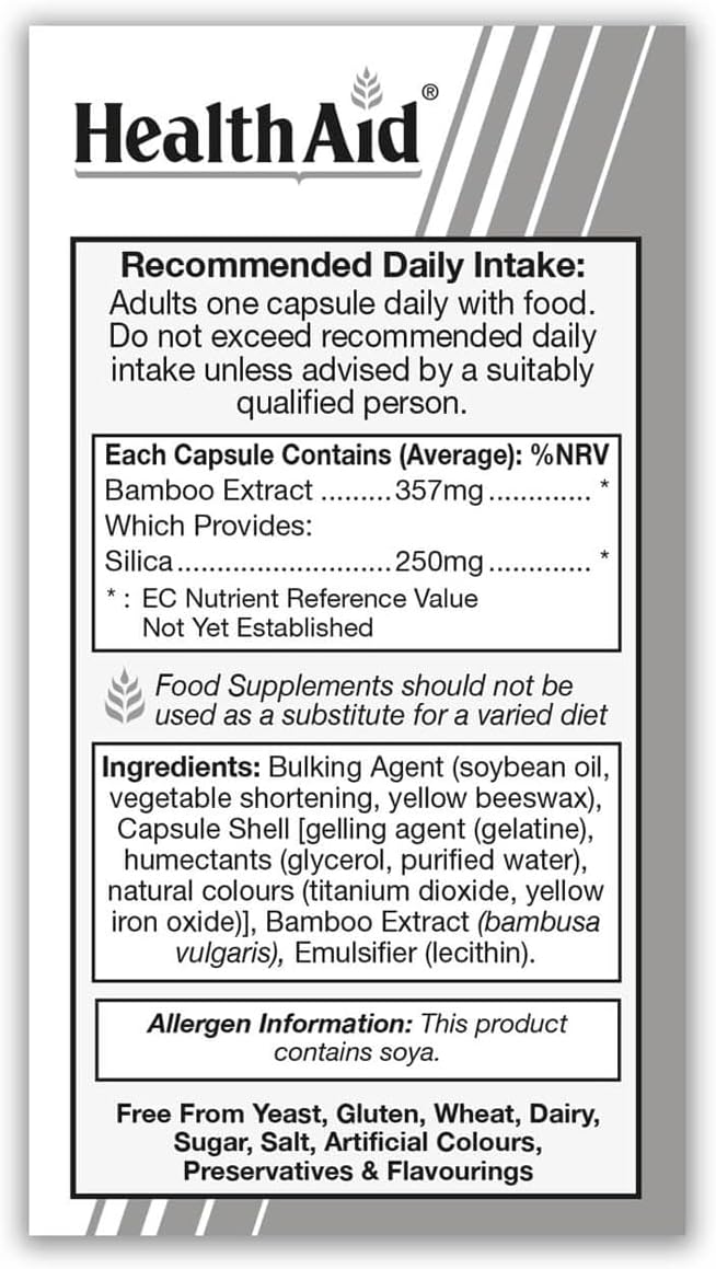 HealthAid Silica 250 mg 30 Capsules : Amazon.co.uk: Health & Personal Care