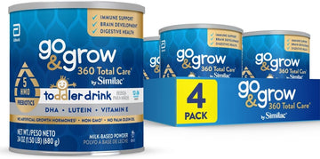 Similac Go & Grow 360 Total Care By Similac Toddler Nutritional Drink With 5 Hmos,Powder,24-Oz Can,Pack Of 4