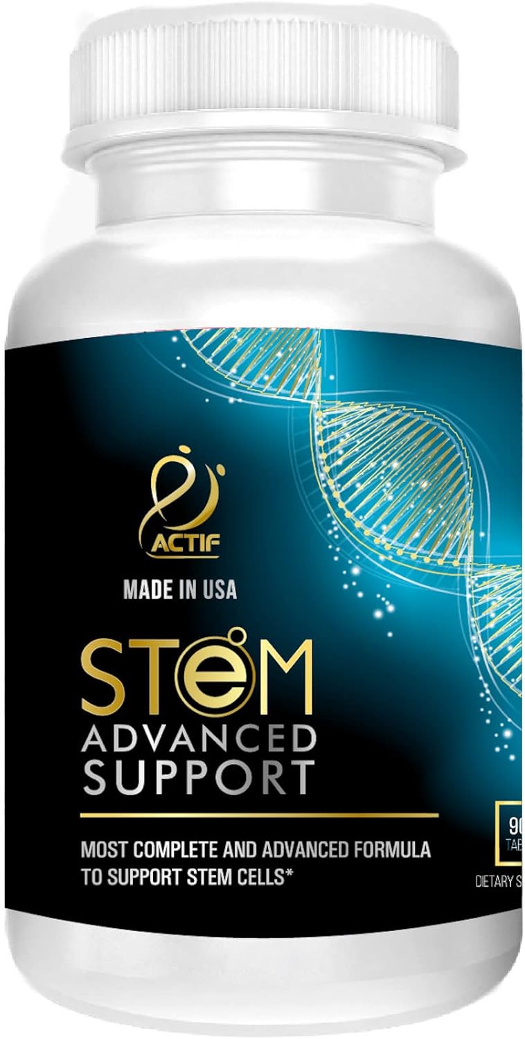 Actif Stem Cell Support - Maximum Strength With 10+ Stem Cell Factors, Non Gmo, 2 Month Supply, Made In Usa