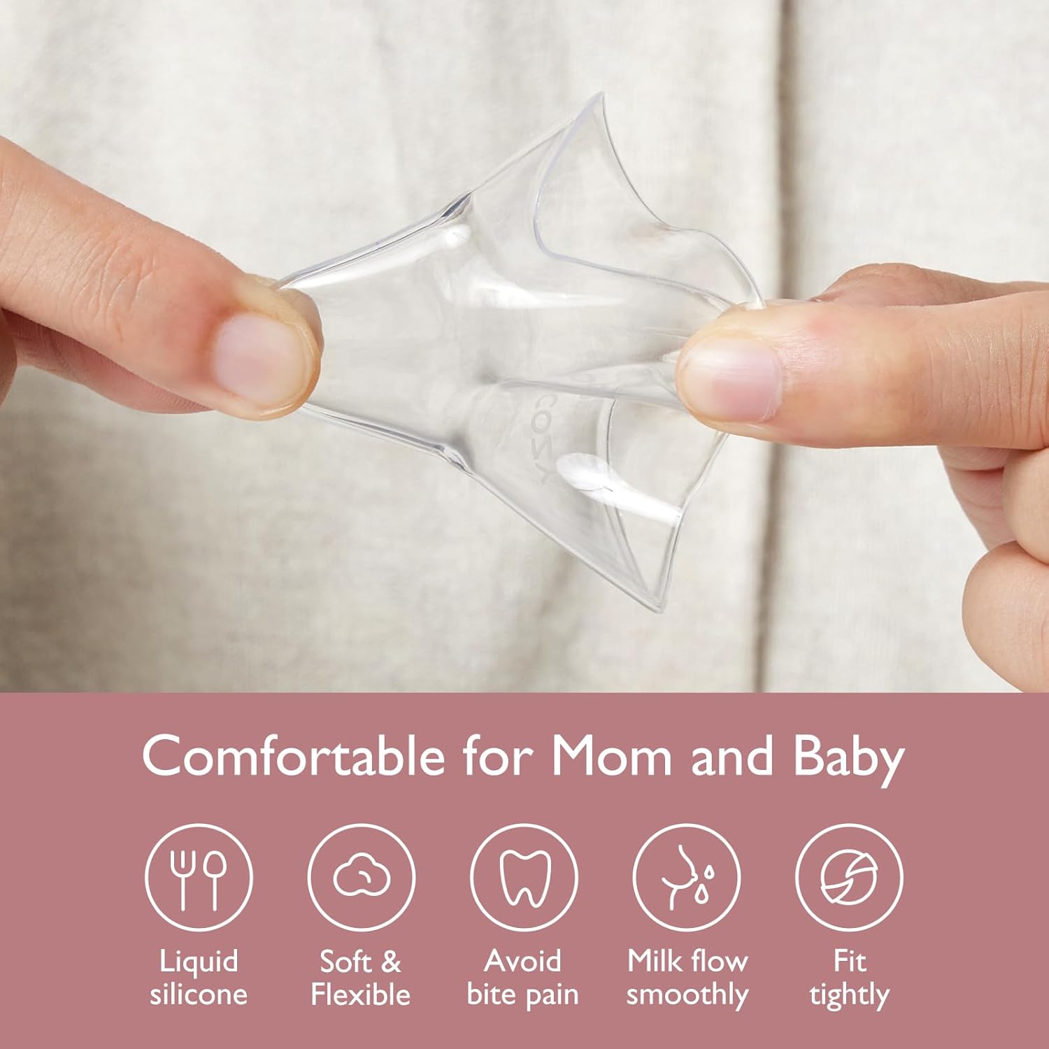 Momcozy Contact Nipple Shields, 100% Food-Grade Silicone for Breastfeeding Difficulties, Ultra-Thin & Super-Soft, Made Without BPA/BPS, Include Carry Case (17mm) : Baby