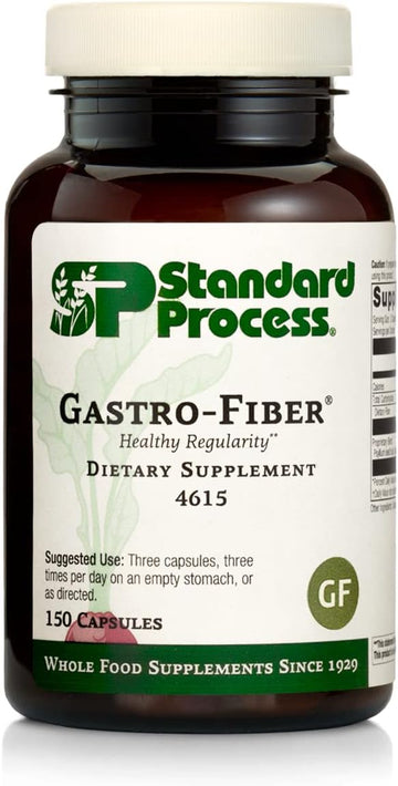 Standard Process Gastro-Fiber - Whole Food Digestion And Digestive Health, Indigestion, And Cramps With Collinsonia Root, Apple Pectin, And Fennel Seed - 150 Capsules