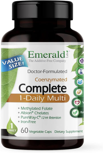 Emerald Labs Complete 1-Daily Multi - Complete Multivitamin For Men & Women With Vitamin C, Methylated Folate, Whole-Food Blend & More For Immune Support, Bone Health & More* - 30 Vegetable Capsules