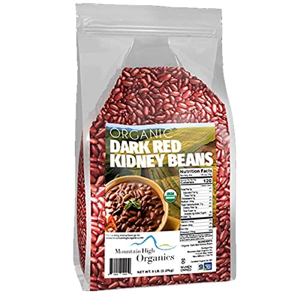 Mountain High Organics Certified Organic Dark Red Kidney Beans 1/5LB Bag