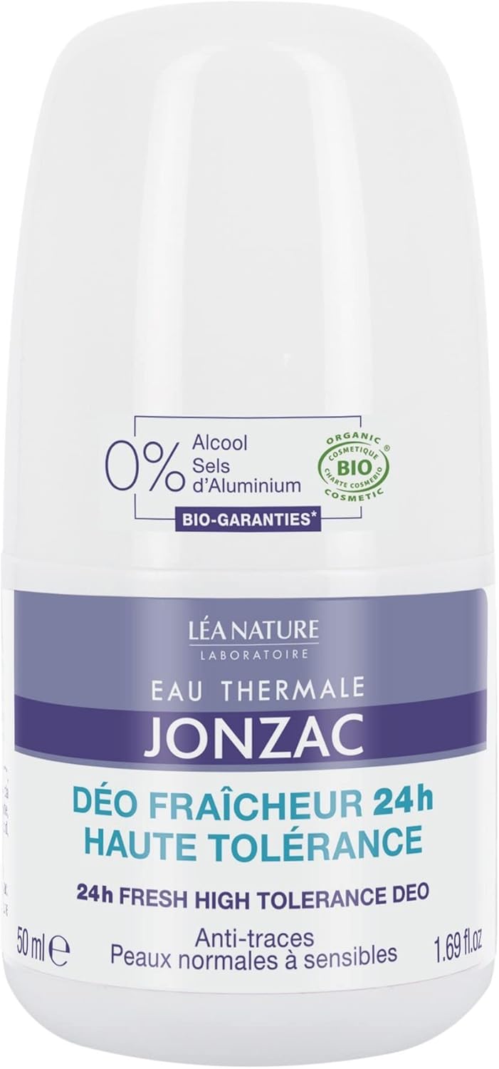 Eau Thermale Jonzac, Organic Roll On Deodorant, No Alcohol And No Aluminium Salts, 50 Millilitre, Pack Of 1
