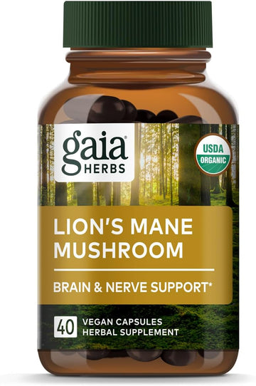 Gaia Herbs, Lions Mane Mushroom, 40 Count