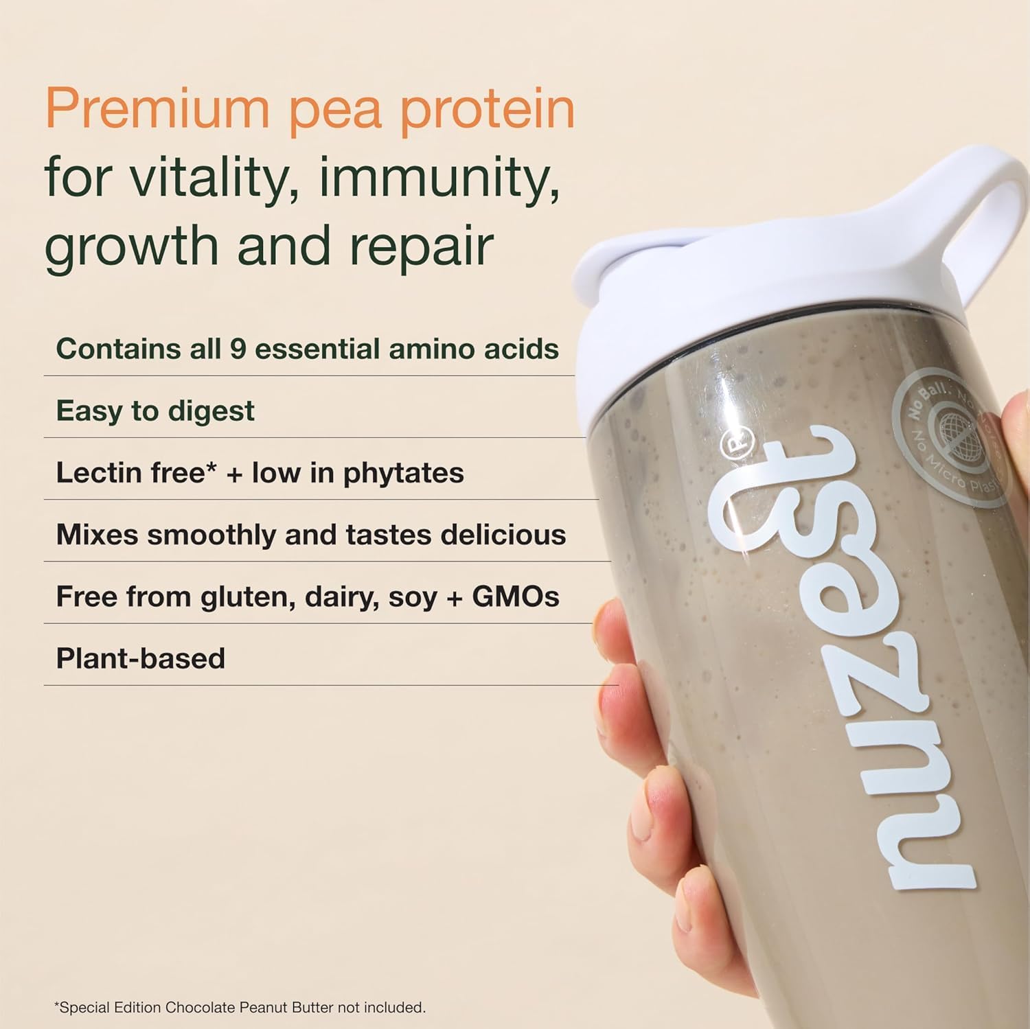 Vegan Protein Powders by Nuzest - Clean Lean Protein - Wild Strawberry - Plant Based Pea Protein Shake - Low Calorie & Low Carb - Gluten Free - Dairy Free - 250g (10 Servings) : Amazon.co.uk: Health & Personal Care